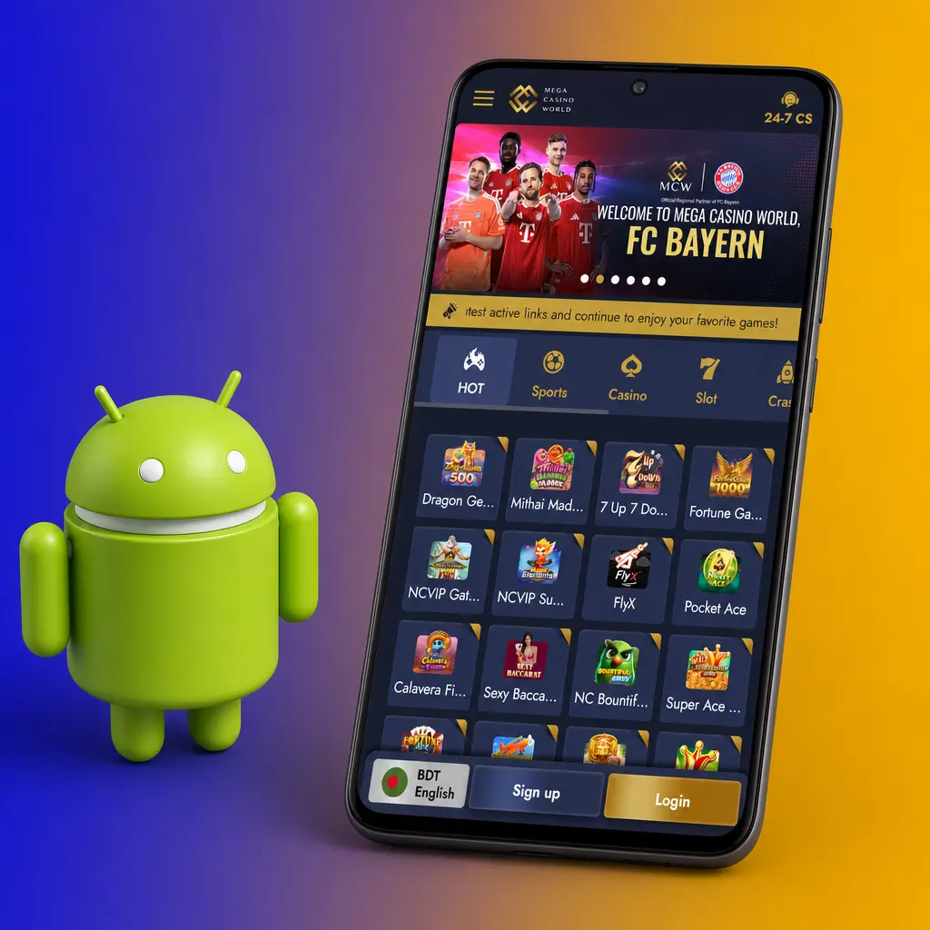 Android APK installation steps for Mega Casino World